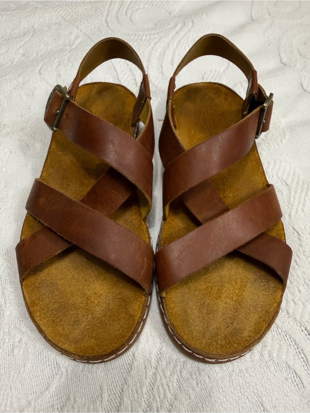 Chaco Wayfarer Rust Brown Leather Strappy Sandals 37 6
